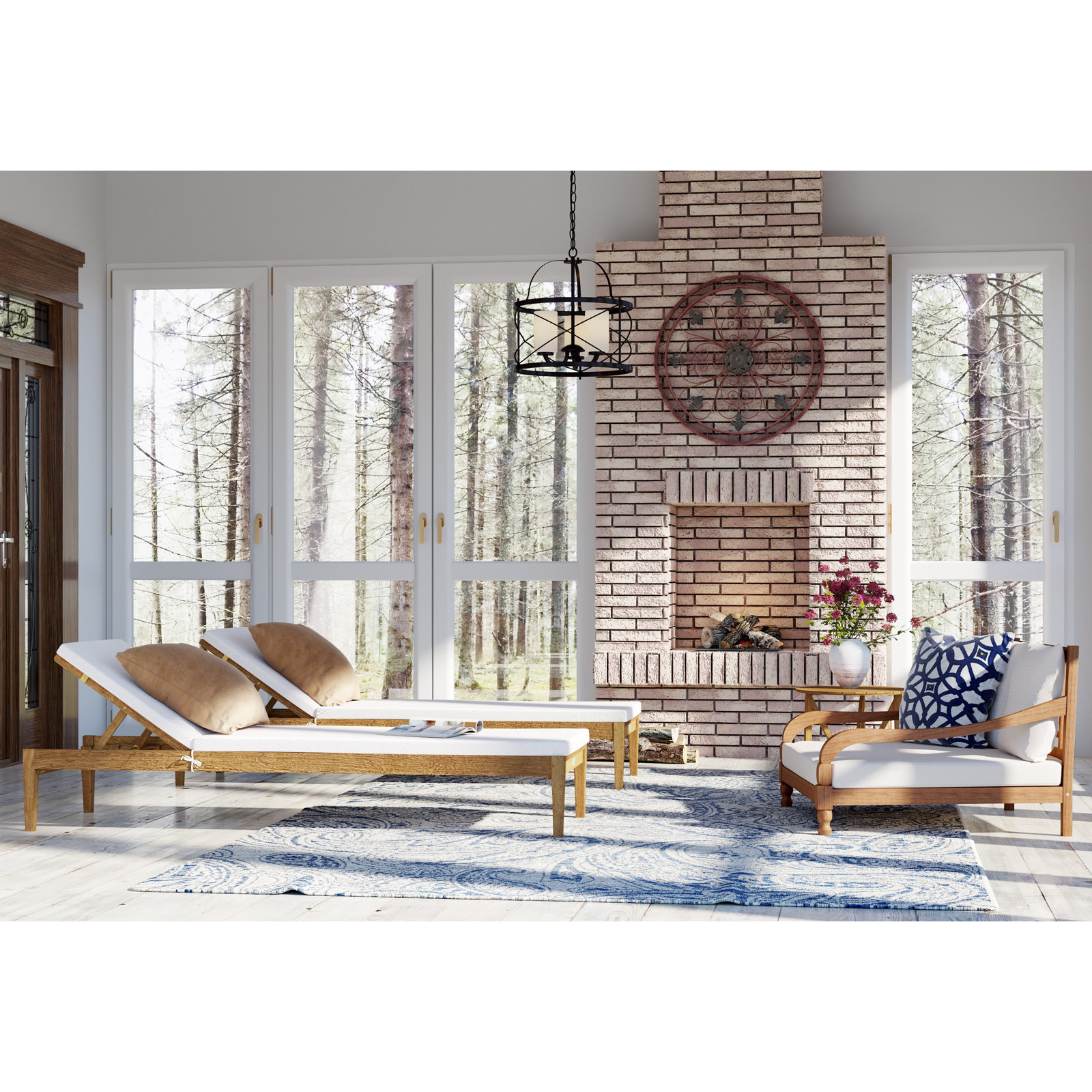 Arwen 23.6'' Outdoor Acacia Chaise Lounge, Ash Gray