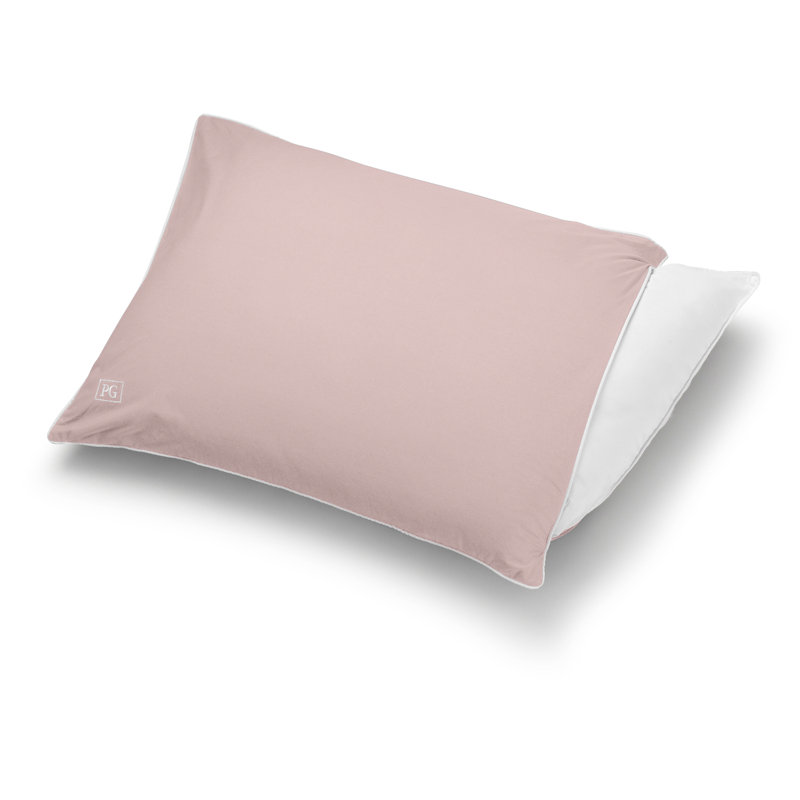 Standard/Queen Pink Down Alternative Pillow with Cotton Protector