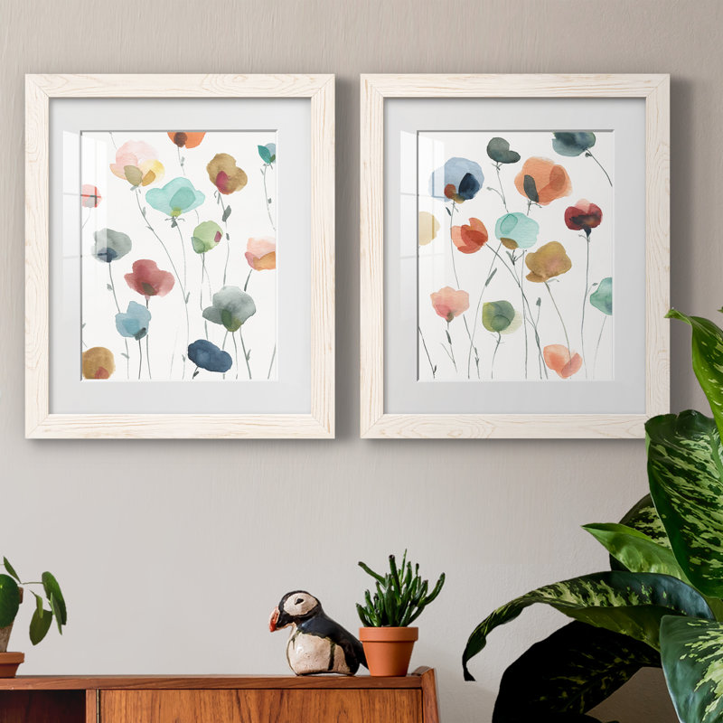 Ameelia Lollipop Garden I - ensemble de 2 peintures, H 24 po x l 36 po, Papier dans un cadre photo, White