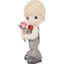 Figurine Precious Moments garçon tenant une rose rouge 4,76 pouces