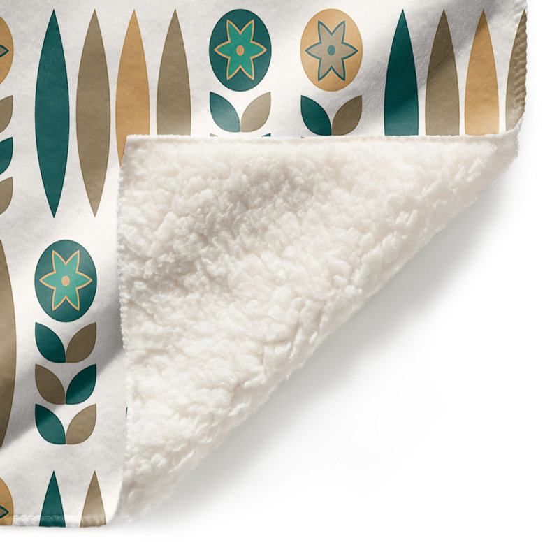  Couverture Mid-Century, Vert / Brun, 51 po x 60 po