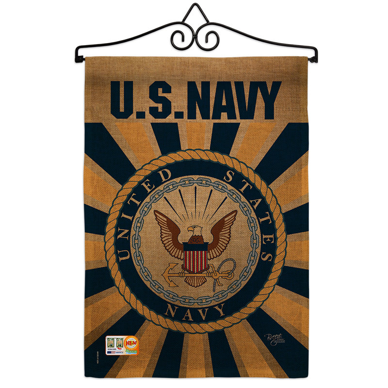 En toile jute bleu marine 2 côtés 19 po x l 13 po en toile jute drapeau de jardin