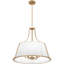 Luminaire suspendu bronze doré à 5 lumières Harte