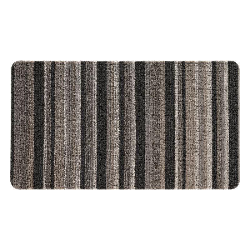 Everett Lane Brown Striped 20 in. x 36 in. Anti-Fatigue Anti-Microbial Non-Skid Kitchen Mat