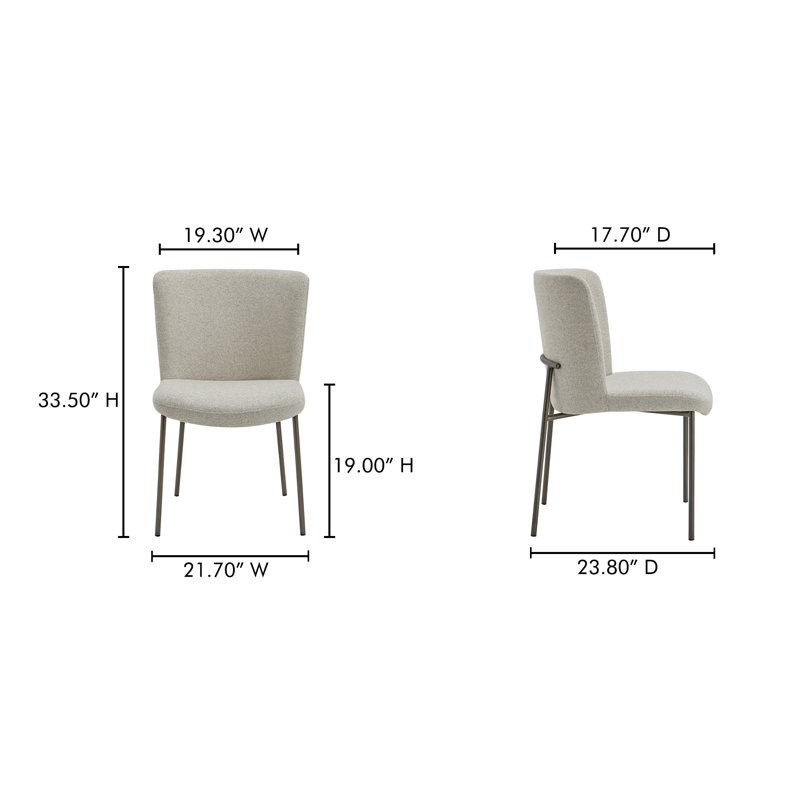 Early Upholstered Dining Chair, White Polyester