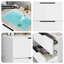 Meuble-lavabo mural flottant 24 po avec lavabo en céramique - Design cannelé moderne et tiroirs de rangement-1149209988