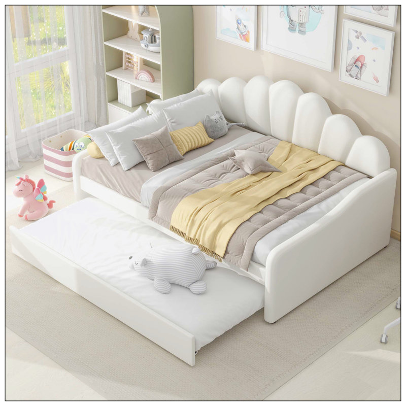 Bed with Trundle, White