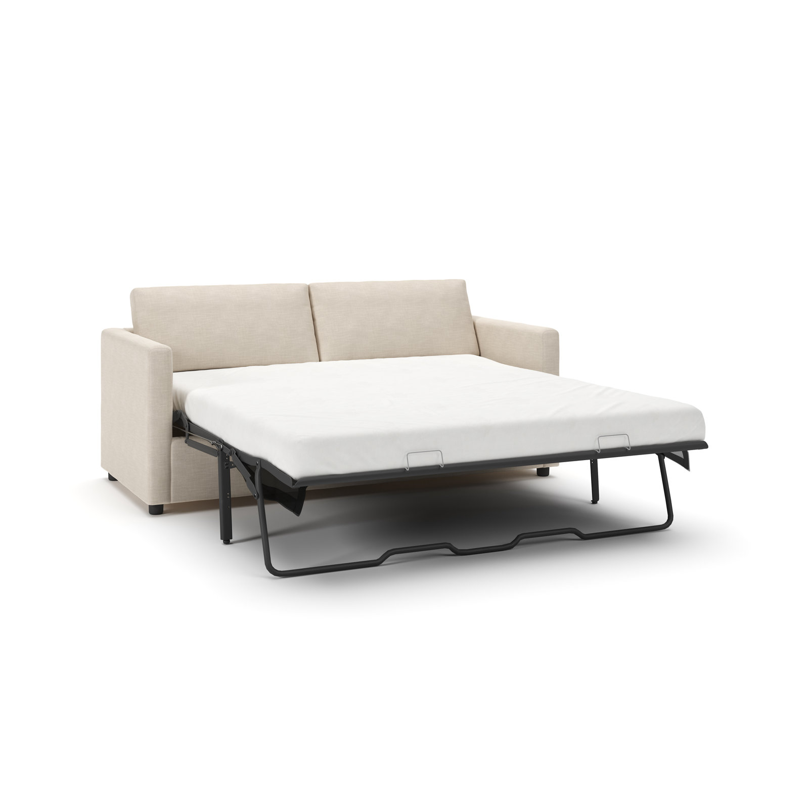 Godwin 75'' Upholstered Sleeper Sofa, Conversation Ivory Basketweave
