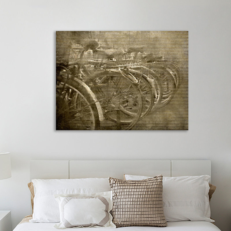 Bicycles by Kimberly Allen - Wrapped Canvas Print, 76cm H x 102cm W x 4cm D