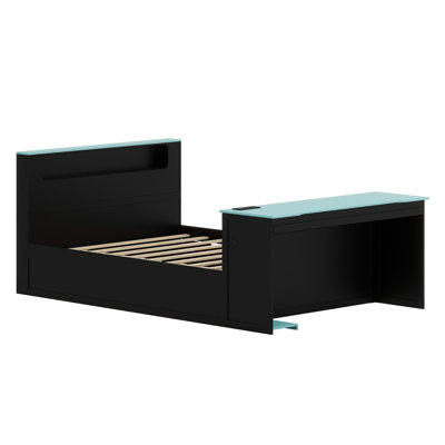Lit de jour Smart Kids avec lit gigogne escamotable, espace de travail, lampe à DEL et connectivité USB