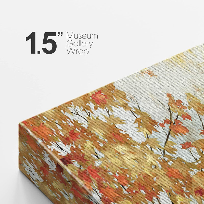 Autumn Fall Maple Tree Leaves On Canvas Print, 16" H x 24" W x 1.5" D