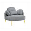 Fauteuil en velours côtelé avec repose-pieds-108743757
