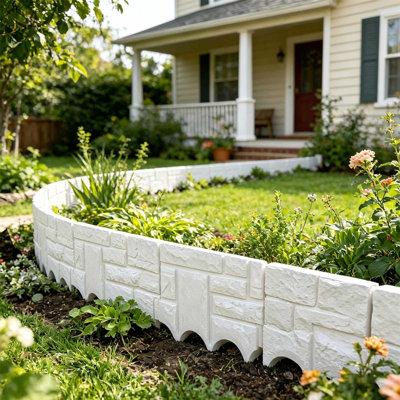 Plastic Garden Fence Lawns Border Tree Ring Barrier For Landscaping Outdoor Yard Decorative Edged Grass Stones Separation Fence Panel
