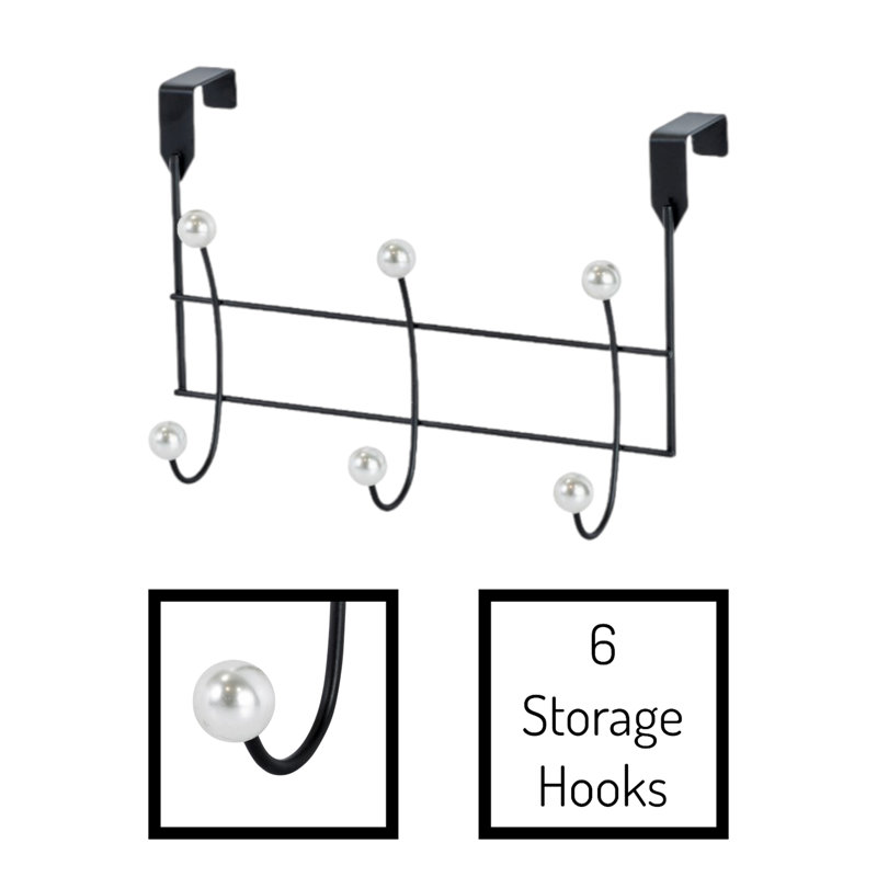 Akoya Over Door Storage Hooks, Matte Black