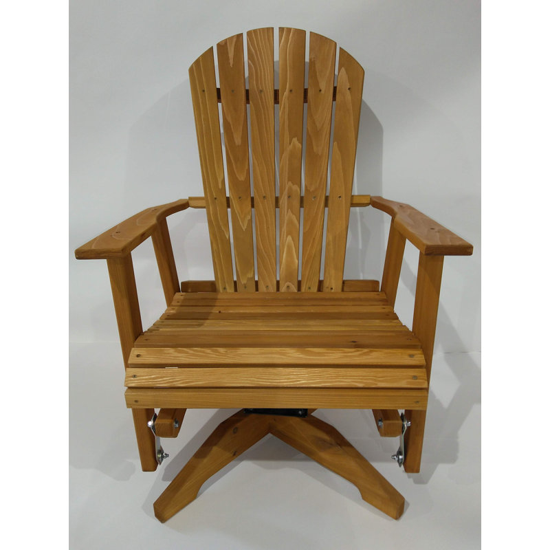 Outdoor Berthenia Swivel Gliding Solid Wood Chair, Amish-Made, Brown
