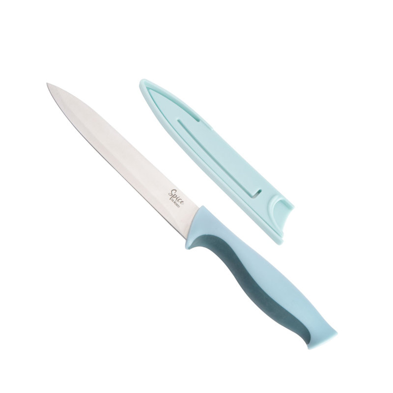 Spice by Tia Mowry Spice by Tia Mowry 6 Piece Cutlery Set W/Cutting Board, Stainless Steel Knives, and Sheaths