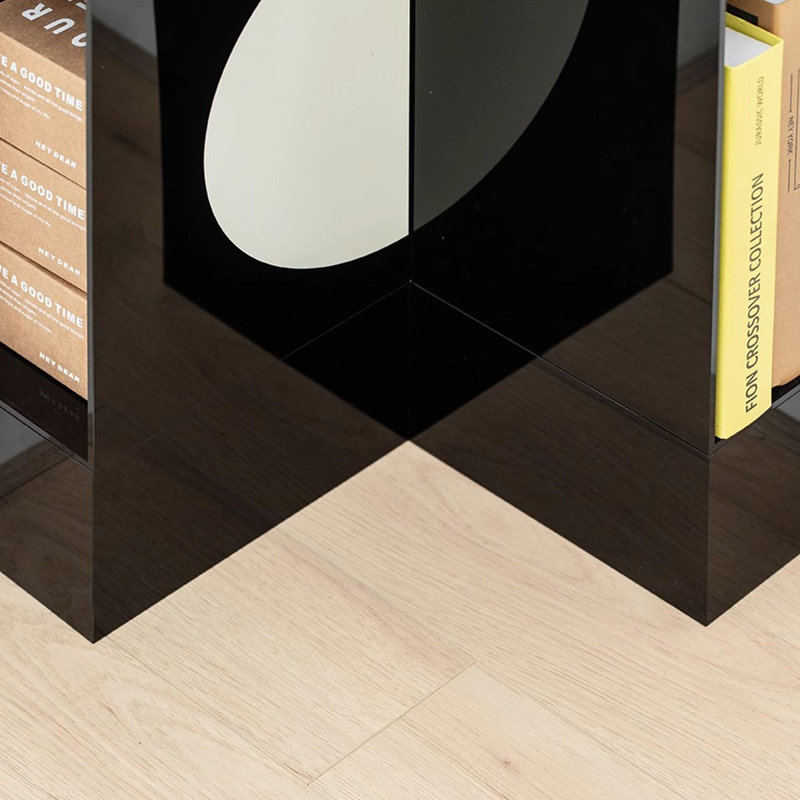 Armoire d'angle en acrylique noir et blanc