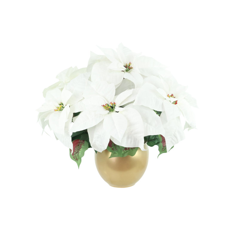 Holiday Poinsetta Arrangement in Ceramic Pot