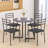 Modern Round Dining Table Set For 4 Dining Room Chair With Metal Legs-1373634452-1373634455
