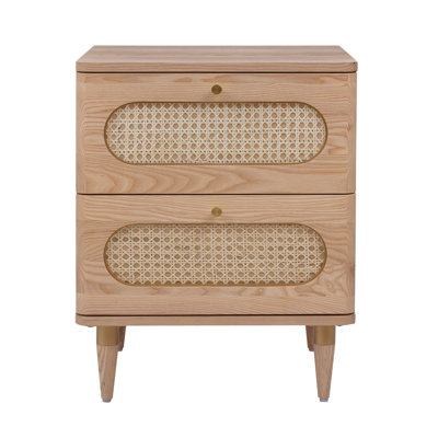 48cm W Solid + Manufactured Wood Bedside Table