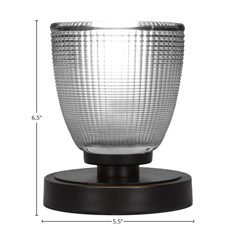 Aneka Accent Lamp Shown With 5" Clear Ribbed Glass, Dark Granite