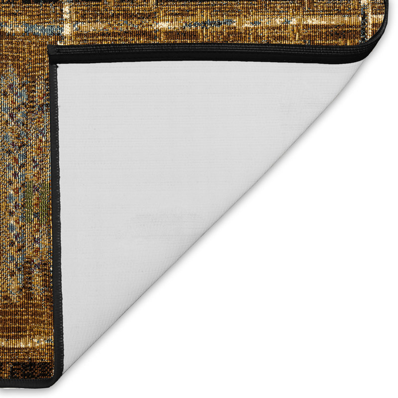 Tapis de cuisine Lakedia, Tapis de couloir 1 pi 11 po x 4 pi 11 po, Or