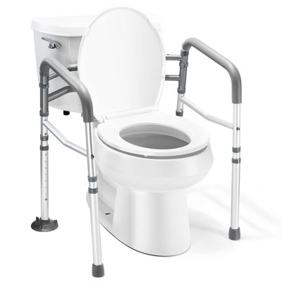 Toilet Safety Rail - Adjustable Detachable Toilet Safety Frame With Handles Heavy-Duty Toilet Safety Rails Stand Alone - Toilet Safety Rails For Elder