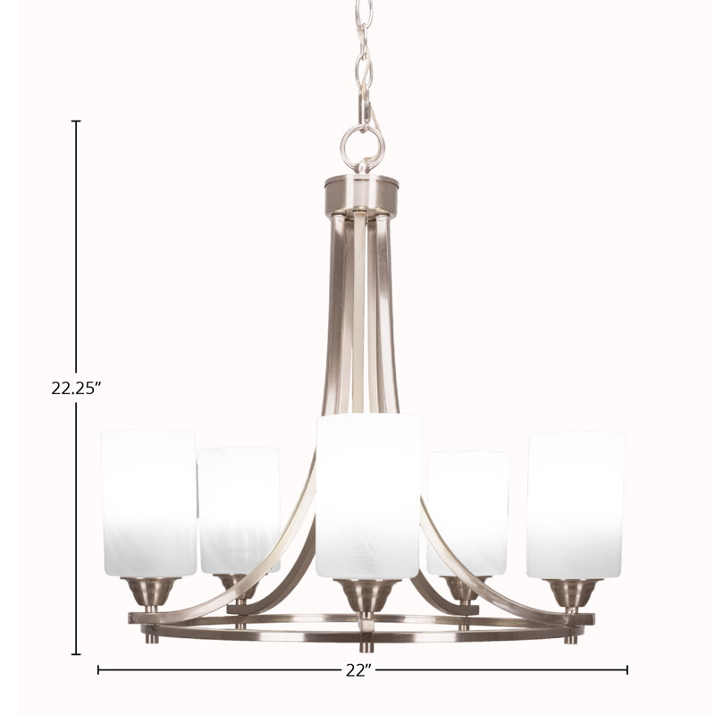 Lustre 5 lumières Paramount, Marbre blanc