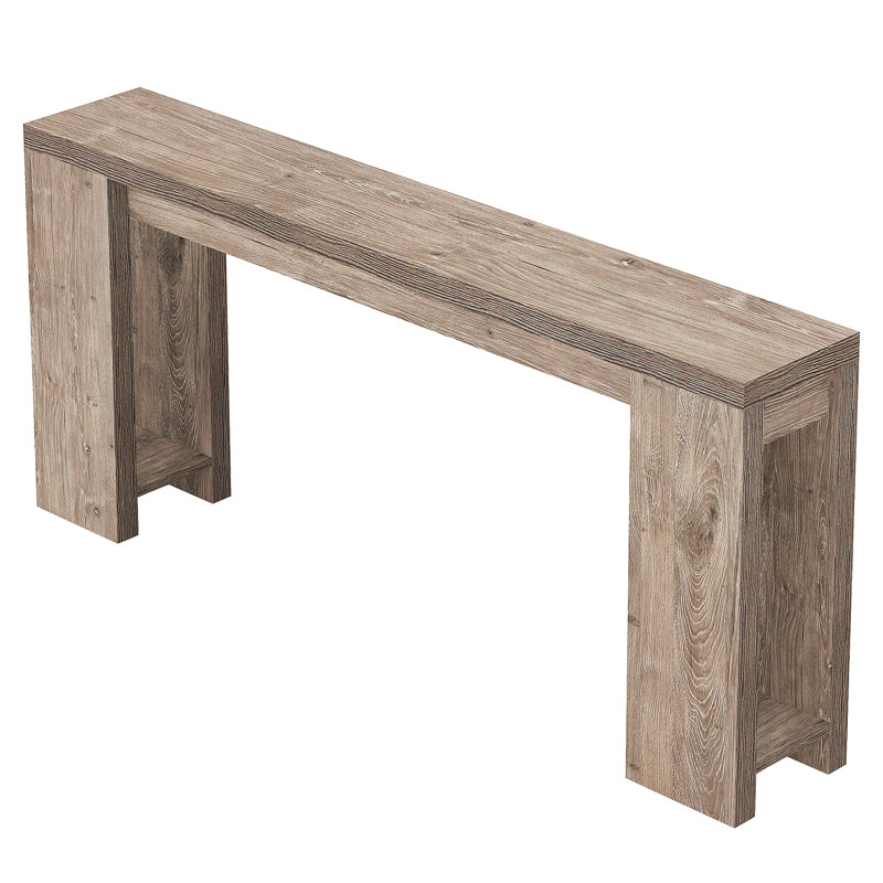 70.9" Extra Long Farmhouse Console Table, Narrow Wood Sofa Table Behind Couch, Gray