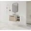 Meuble-lavabo flottant de conception moderne avec lavabo d'art en céramique et petites tablettes de rangement