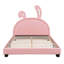 Lit plateforme tapissier en cuir avec ornement en forme de lapin-886783344-902145611