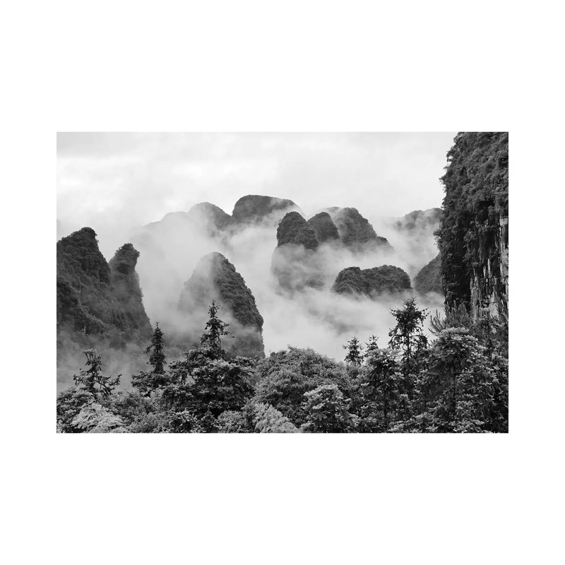 Limestone Hills In Mist, Yangshuo, Guangxi, China by Keren Su - Wrapped Canvas Print, 45.72cm H x 66.04 cm W x 1.905 cm D
