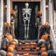 5,4 pi squelette de vie d'Halloween, squelette pleine grandeur pour les accessoires de jardin d'Halloween