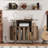 35.5'' Round Record Player Stand With Charging Station,turntable Stand Table With Open Storage