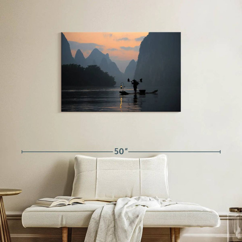Senne Li River Twilight Fishing, 24" H x 36" W