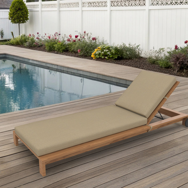 Amala Sunbrella® Outdoor Chaise Lounge Cushion, 23" x 29"/25" x 47" , Spectrum Mushroom Sunbrella® Plainweave