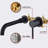 Wall Mounted Faucet For Bathroom, Matte Black, Strong Metal Construction, 2 Holes Single Handle With Versatile Spout And Long-Lasting Finish Bathroom Faucet, Metal, 360-Degree Swivel Drip- Cartridge-124831602