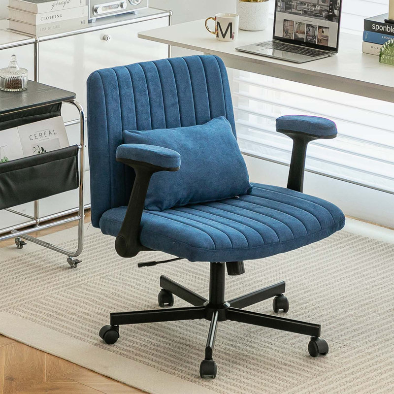 Chaise de bureau ergonomique à roulettes, Bleu