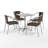 Haverhill 27.5'' Square Aluminum Indoor-Outdoor Table Set with 4 Rattan Chairs-23840343-86324066