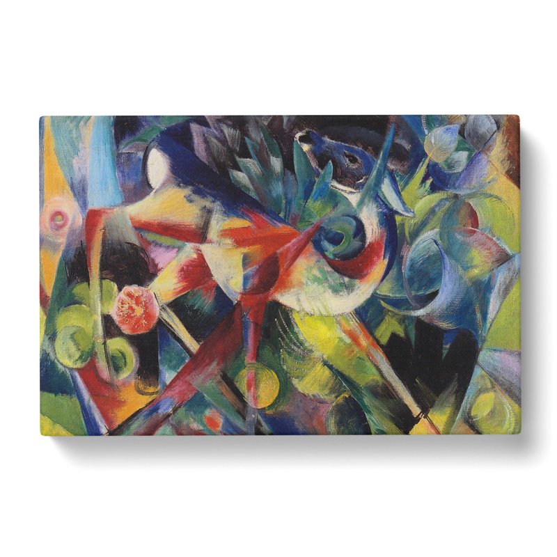 Deer In The Flower Garden by Franz Marc - Wrapped Canvas Painting, 50cm H x 76cm W x 3cm D