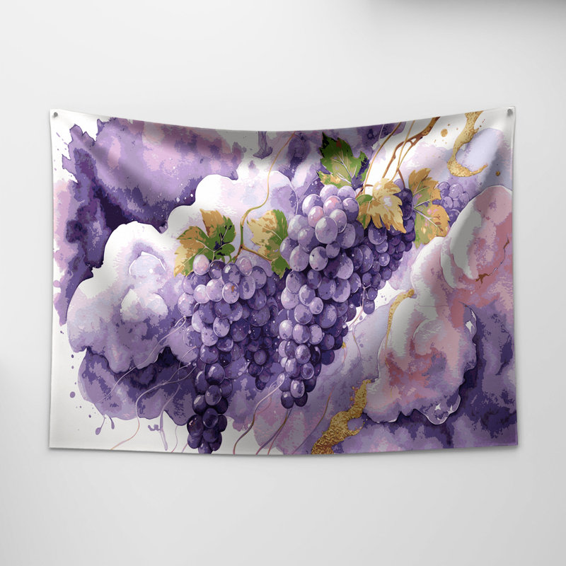 Tapisserie murale «Fruit Grape Cotton Candy», 68 po x 80 po