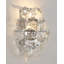 Applique murale à bras en acier inoxydable à 3 lumières avec accents en cristal transparent-366204993