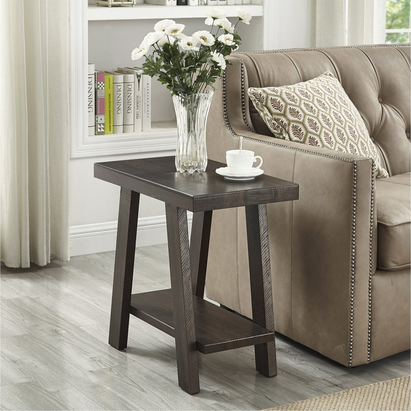 Table d'appoint à tablette contemporaine en bois Athènes, Brun