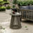 Durable Acacia Wood Round Patio Side Table, Perfect for Outdoor Spaces with Grey Weather-Resistant Finish-934676422