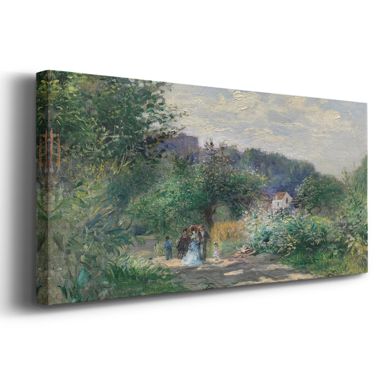 Une route à Louveciennes - Toile tendue avec châssis - Prêt à être accroché, H 12 po x l 30 po