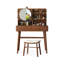 Coiffeuse avec miroir, 2 tiroirs, 1 chaise