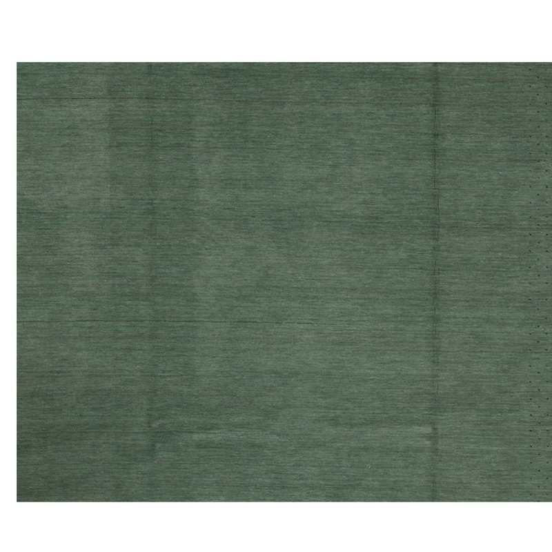 Tapis vert en laine noué à la main 8 pi 9 po x 11 pi 9 po