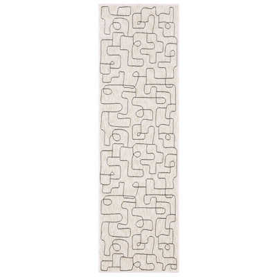 Harlow Abstract Lines Beige/ Black Area Rug
