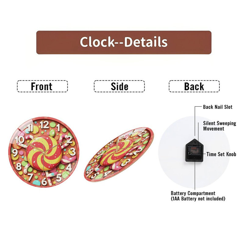 Horloge murale de bonbon avec horloge murale et bonbons