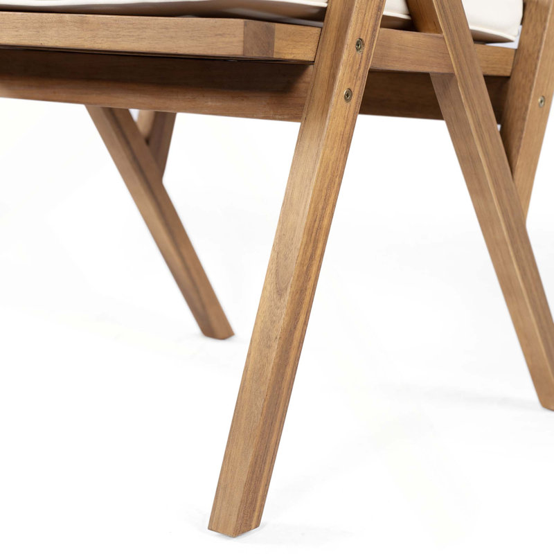 Chaise de salle à manger avec accoudoirs et coussin de patio (ensemble de 2)